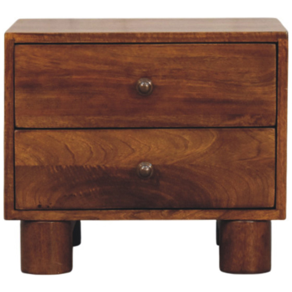 Artisan Furniture Tula 2 Drawer Chestnut Dark Brown Solid Wood Nightstand Image 3