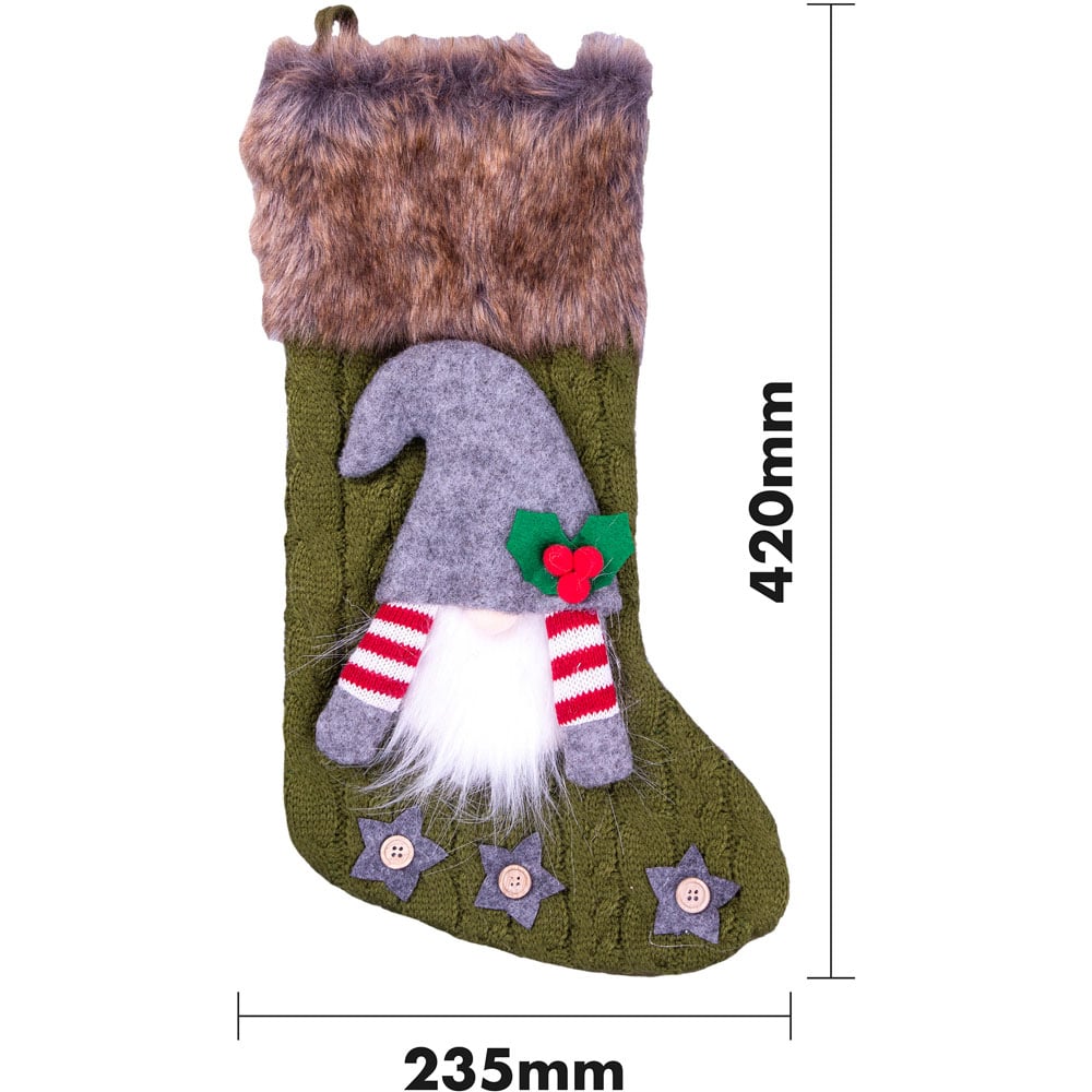 St Helens Luxury Green Gonk Christmas Stocking Image 4