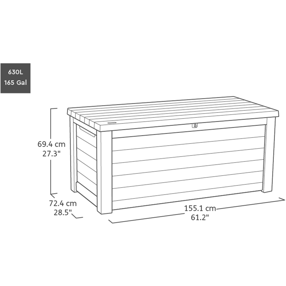 Keter Northwood Beige Wood Effect Outdoor Storage Box 630L Image 5