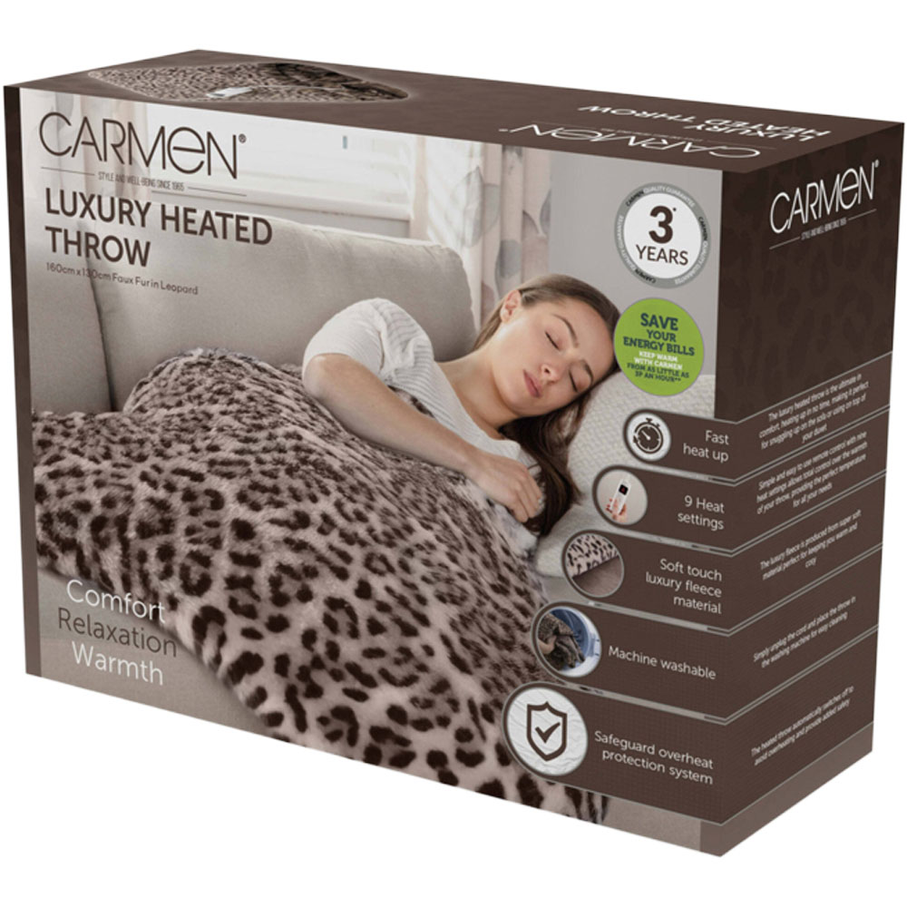 Carmen Multicolour Fleece Electric Heated Throw Over Blanket 160 x 130cm Image 2