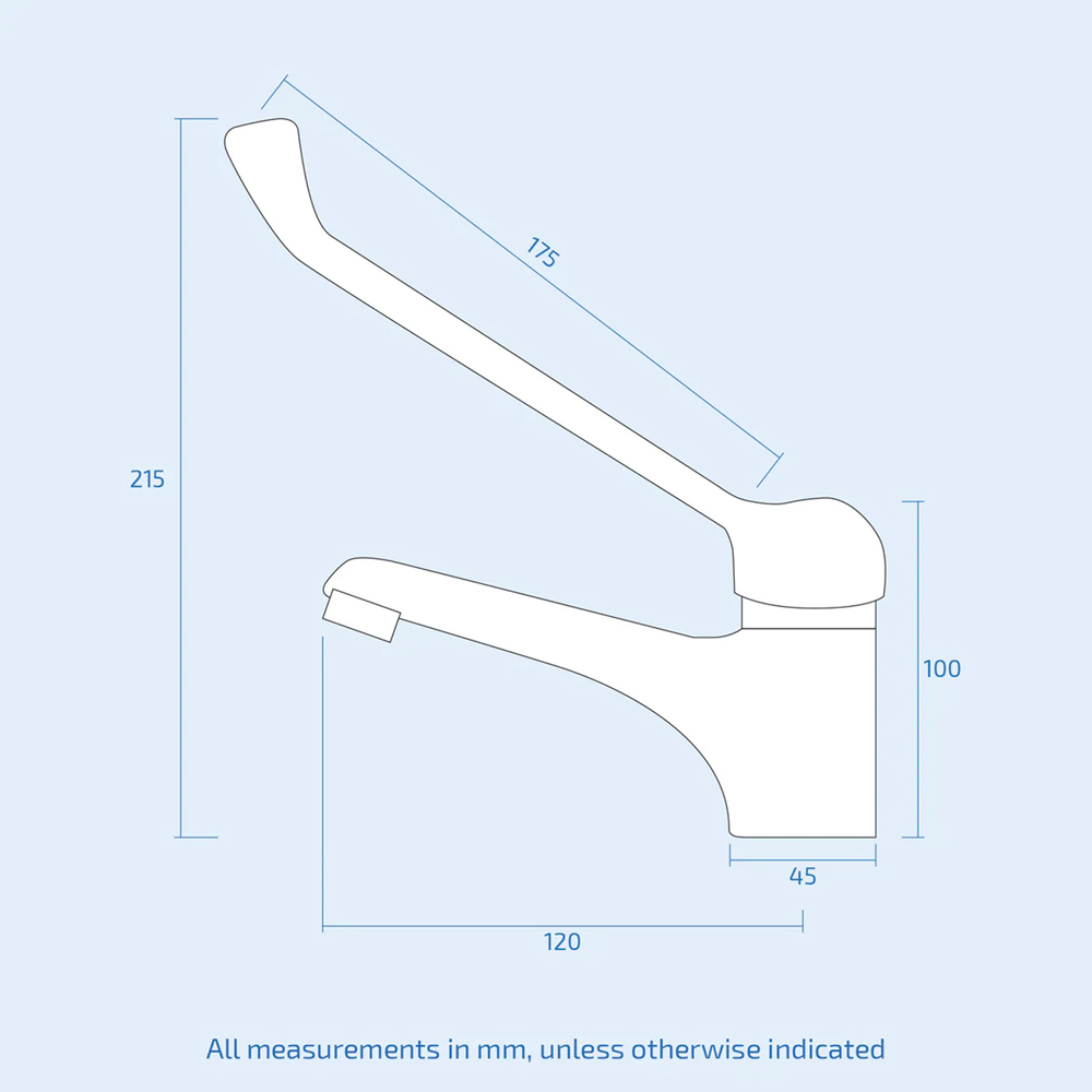 Nes Home Kensley Medical Basin Mono Mixer with Extended Lever Image 2