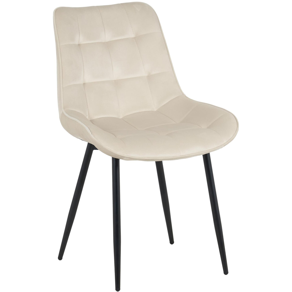 Miami 4 Seater Cream Erica Velvet Dining Table Set Image 5