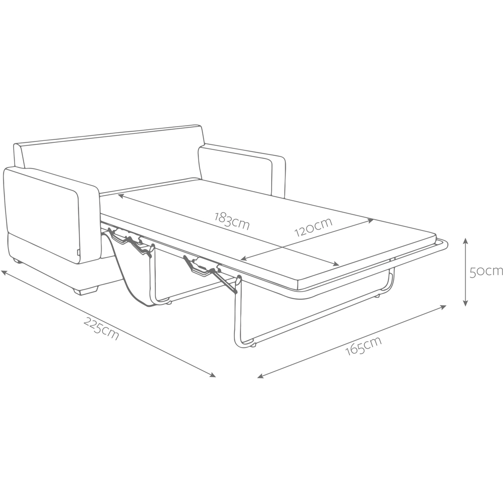 Jay-Be Urban 2 Seater Cosy Chenille Beam Sofa Bed with e-Pocket Mattress Image 9