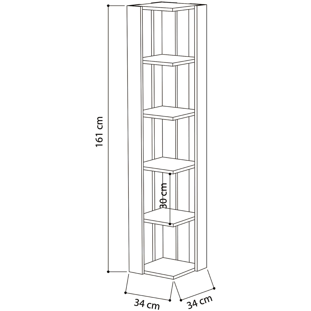 Decortie Nati Ash Green Tall Corner Bookcase Image 7