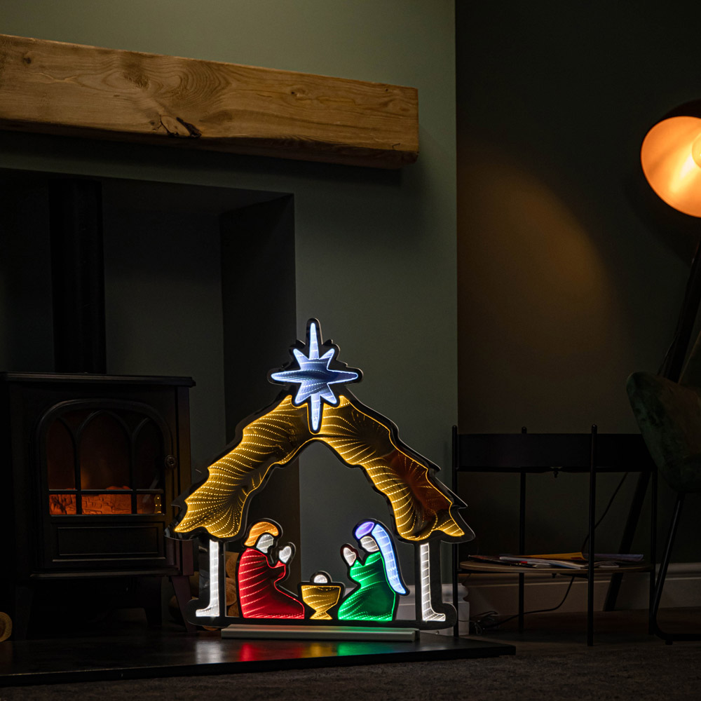 Samuel Alexander Multicolour LED Light Up Nativity Scene Infinity Christmas Decoration 65cm Image 8