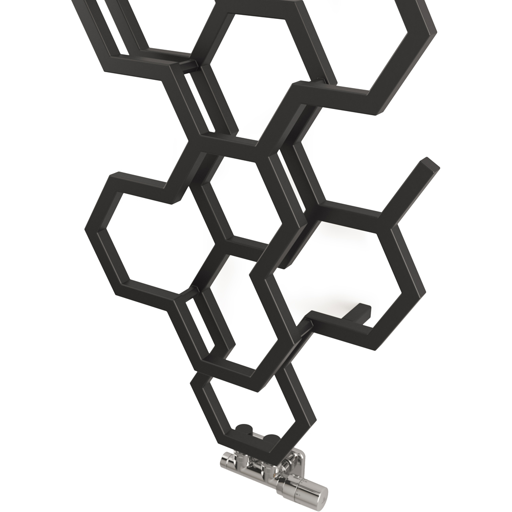 Terma Hex 1705 BTU Matt Black Radiator 1700 x 573mm Image 6
