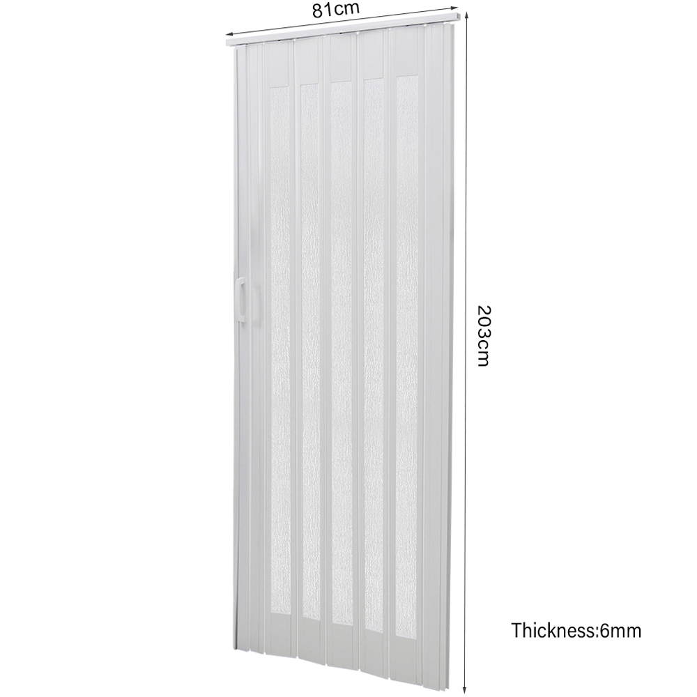 Living and Home Accordion White PVC and Acrylic Folding Door 81 x 203cm Image 8