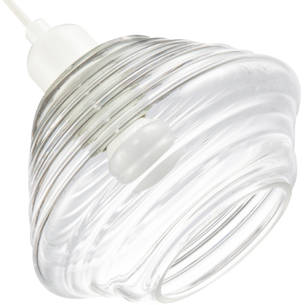Happy Homewares Design Ribbed Clear Glass Pendant Shade Image 4