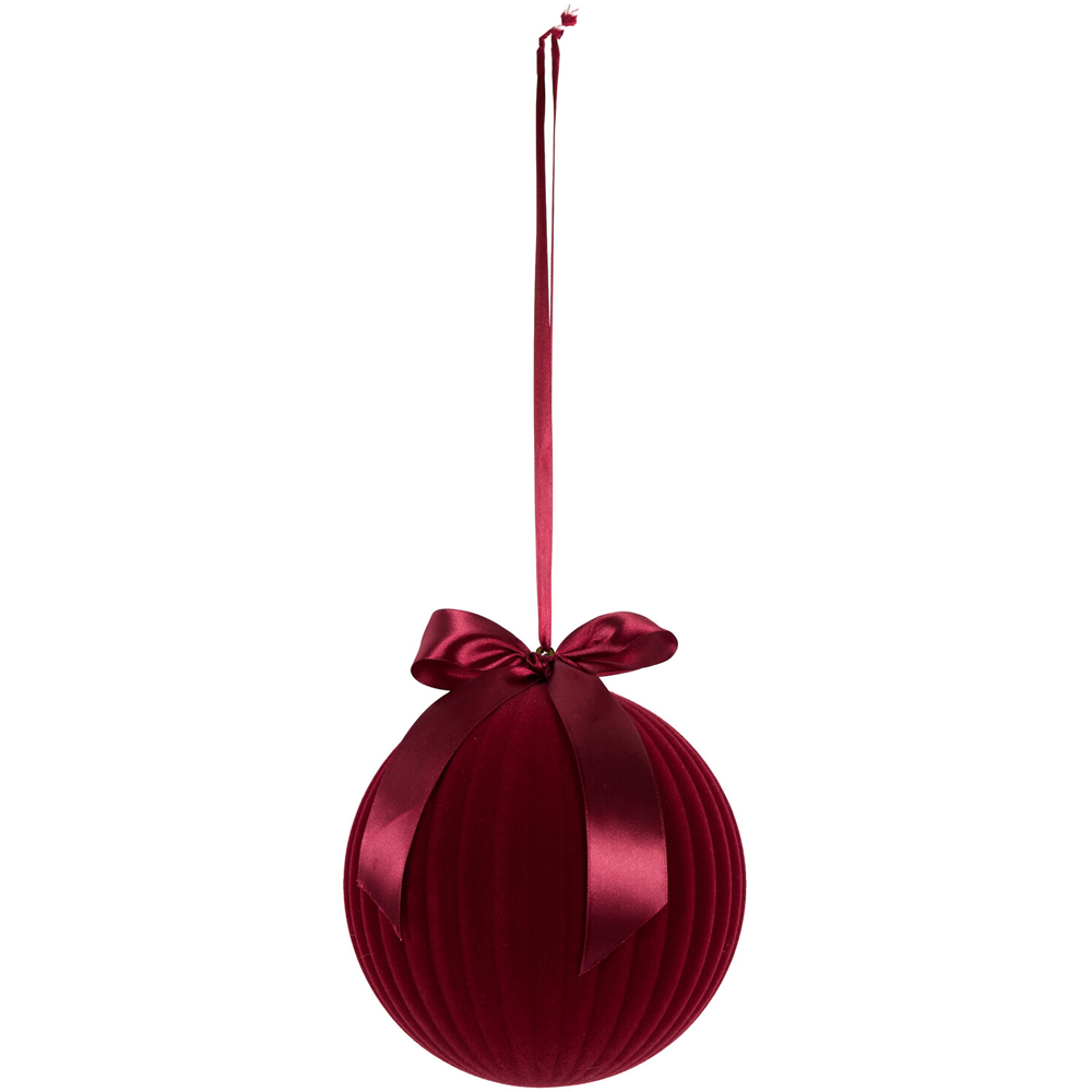 Tied with a Bow Flocked Bauble Image 2