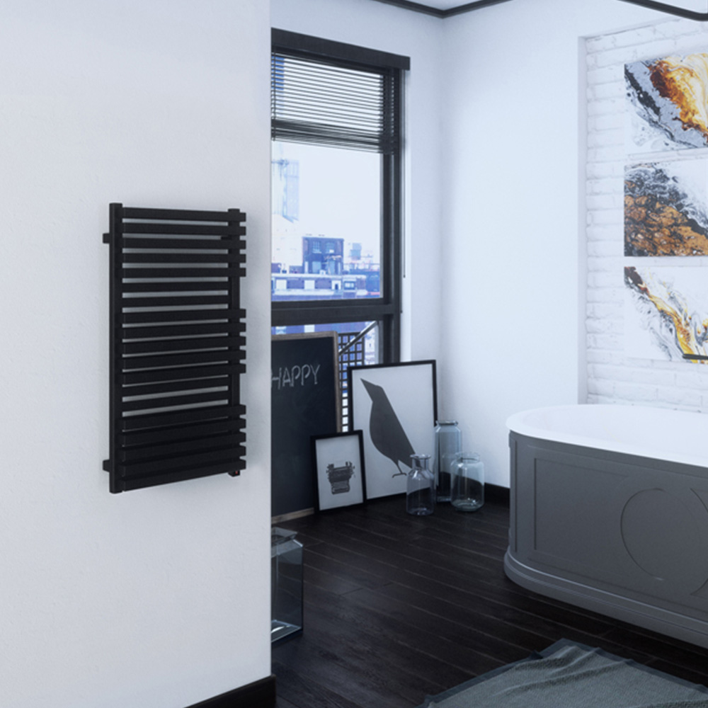 Terma Quadrus Bold One 2046BTU Metallic Black Electric Towel Rail 870 x 450mm Image 5