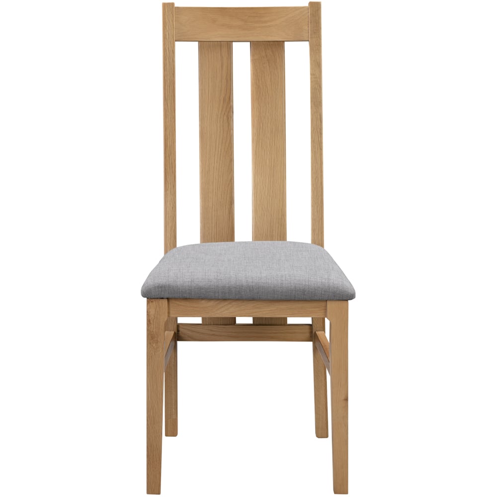Julian Bowen Cotswold Set of 2 Oak and Veener Grey Dining Chair Image 4