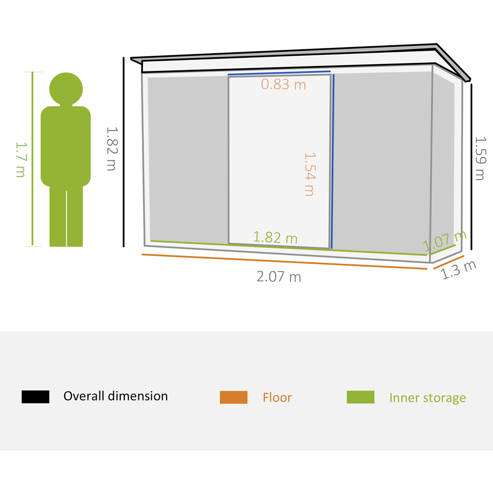 Outsunny 6.8x4.3ft Tool Shed Image 6