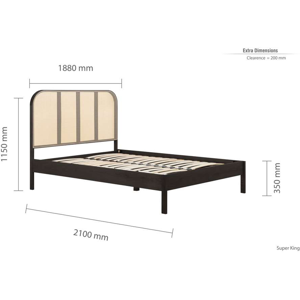 Birlea Margot Super King Size Black Bed with Rattan Headboard Image 7