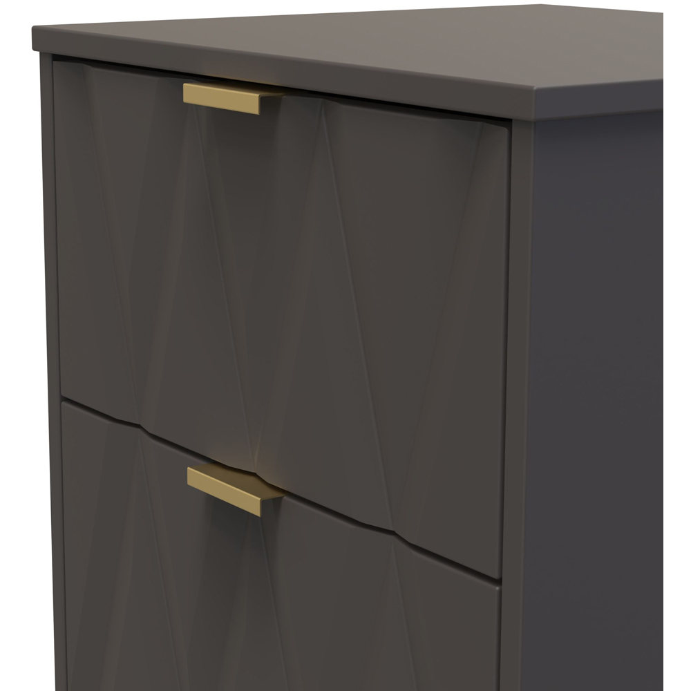 Crowndale Las Vegas 3 Drawer Graphite Bedside Table Ready Assembled Image 5