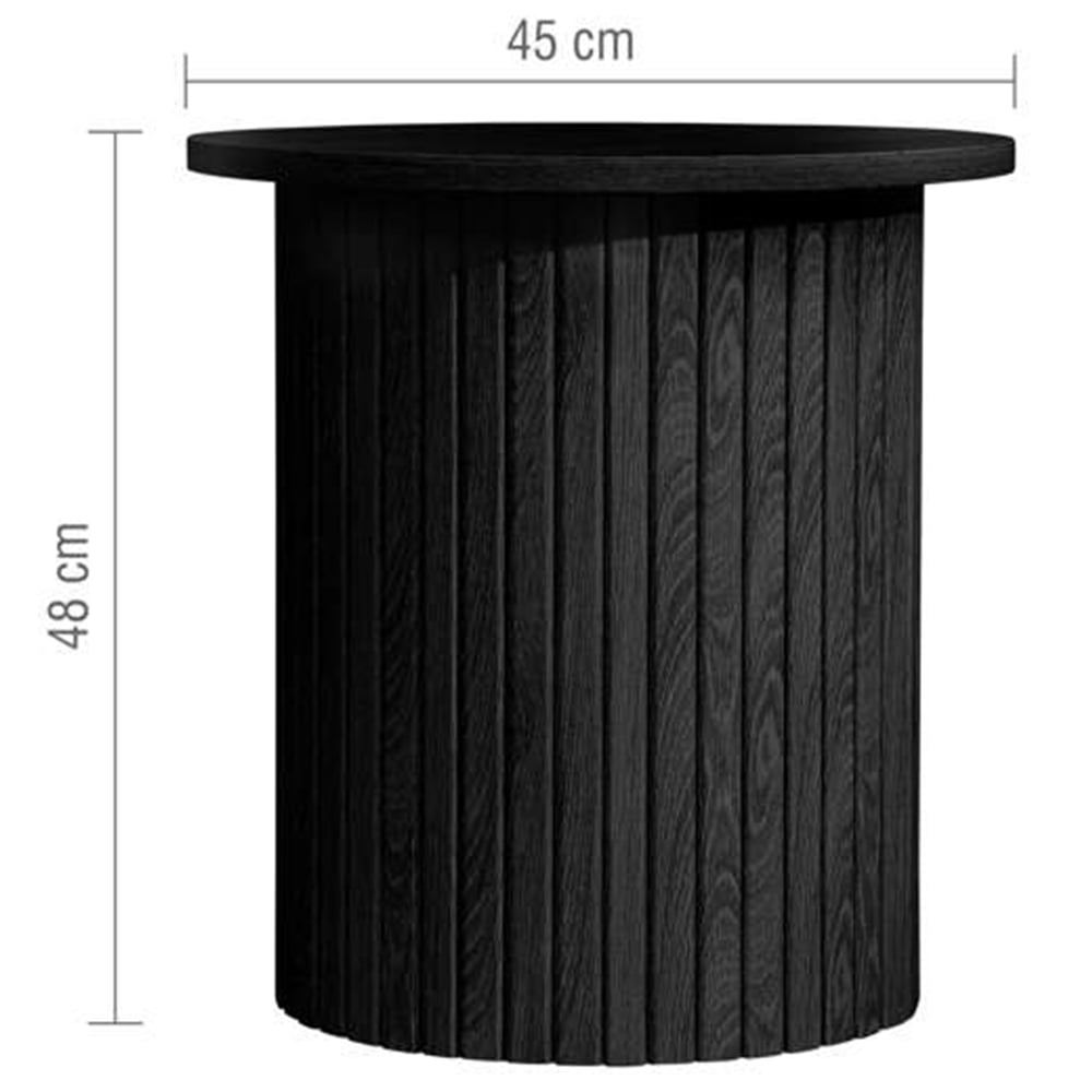 Birlea Axel Fluted Black Side Table Image 9