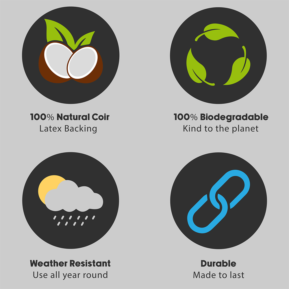 JVL Latex Backed Coir Gonks Entrance Doormat 40 x 58cm Image 8