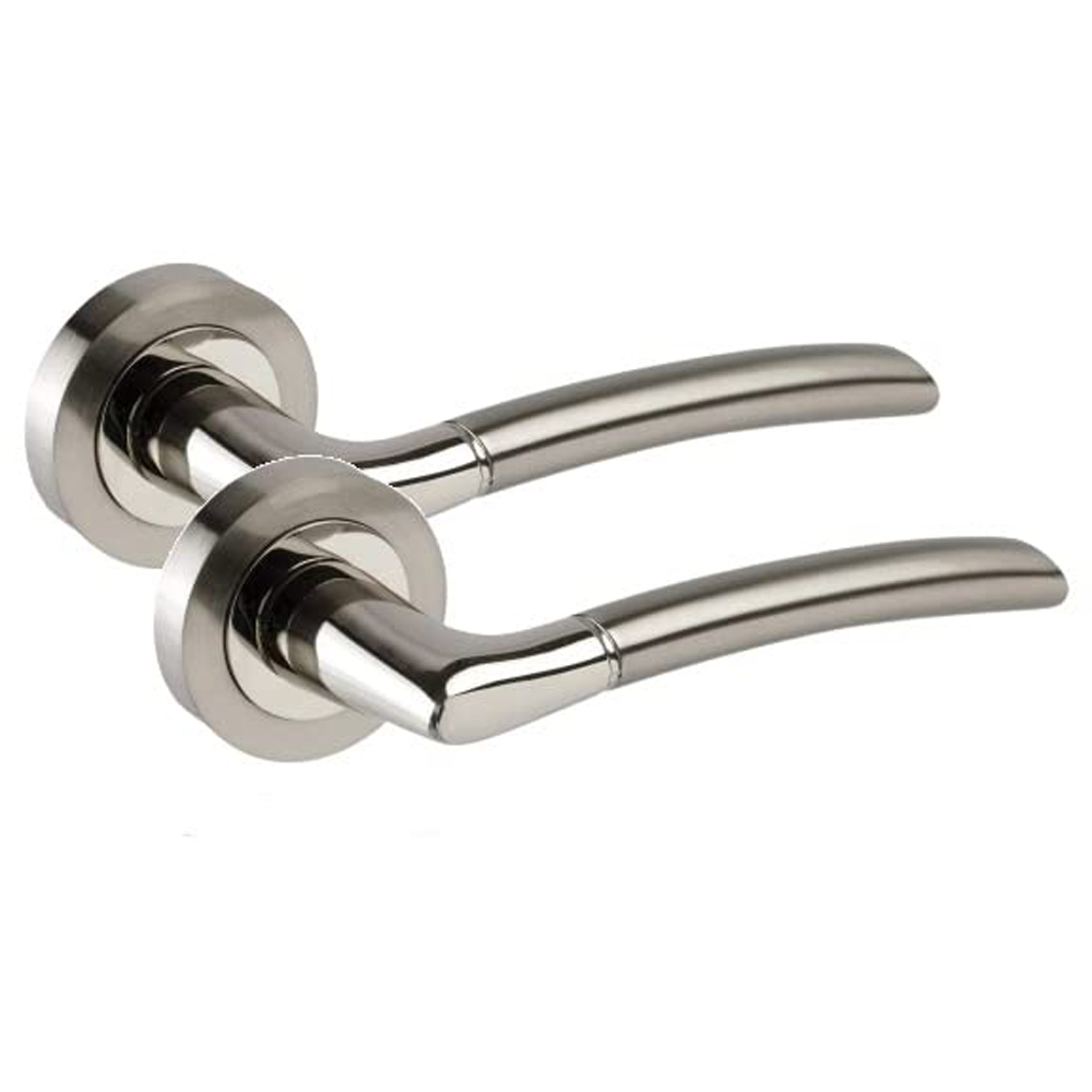 Golden Grace Duo Chrome Indiana Modern Door Handle Set Image 2