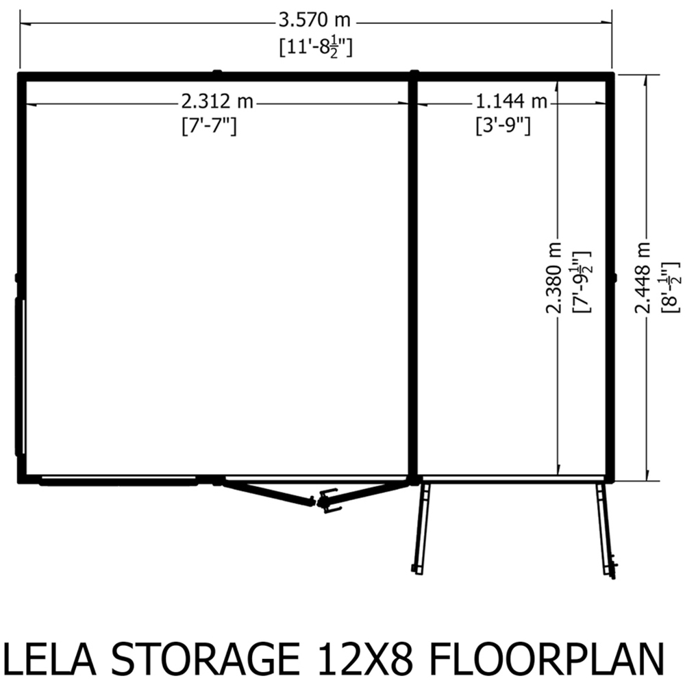 Shire Lela 12 x 8ft Double Door Summerhouse with Storage Image 7