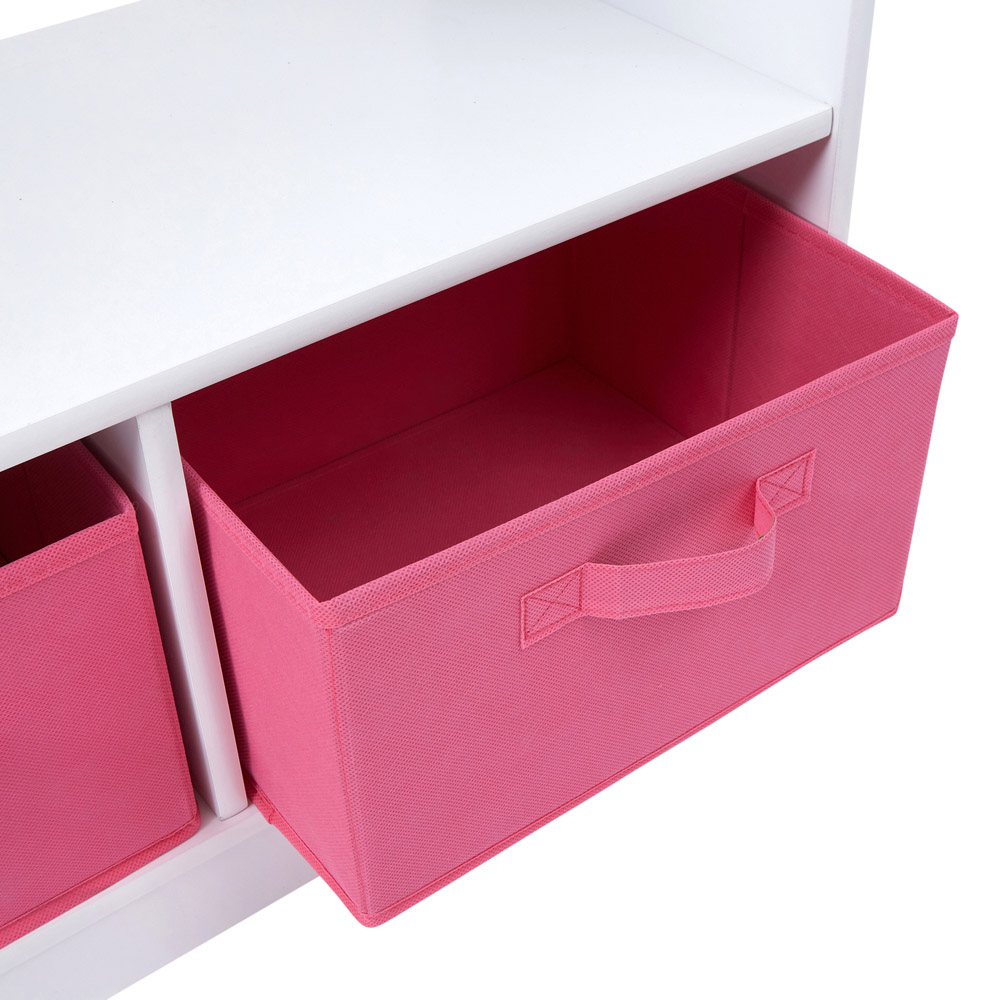 Liberty House Toys Kids Wooden Dress Up Unit Pink Fabric Boxes Image 4