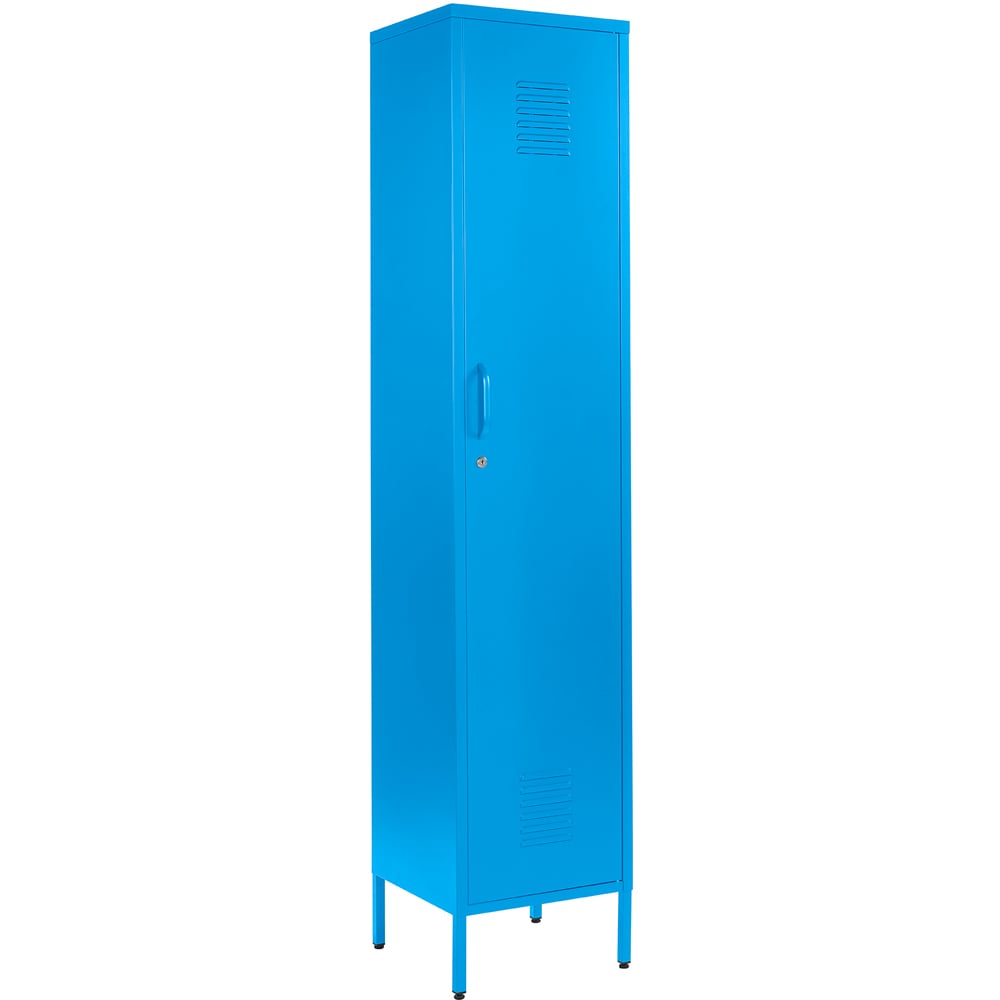 MMT Furniture Designs Single Door Blue Metal Tall Locker Cabinet Image 2