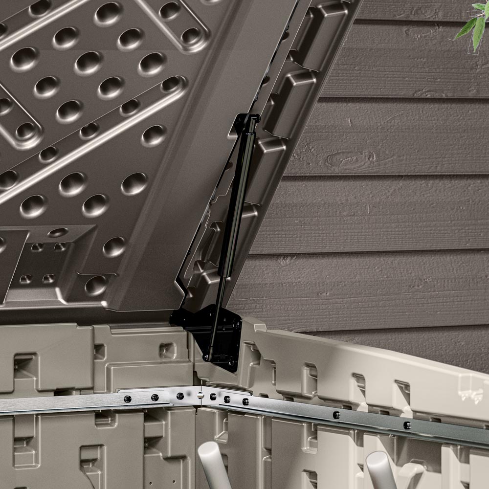 Suncast 4 x 3.2ft Vanilla Stow Away Wheelie Bin Shed Image 7