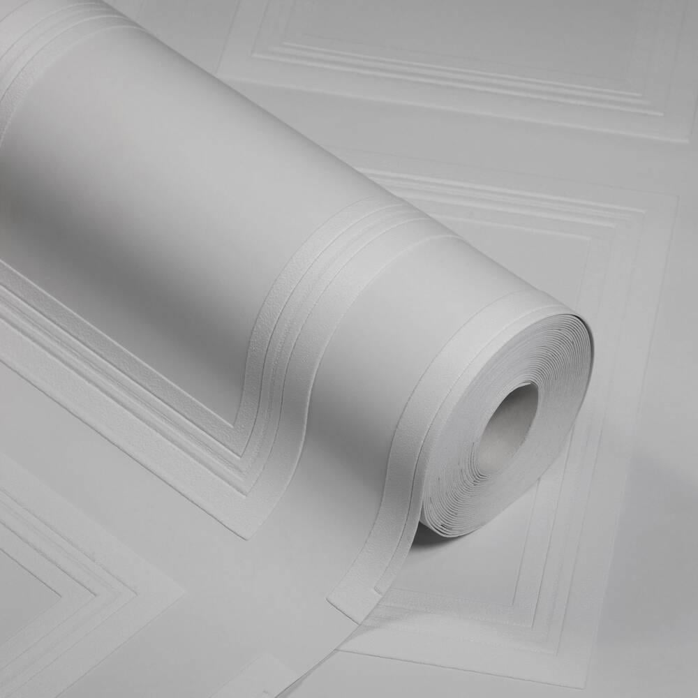 Anaglypta Edwardian Panel Textured White Wallpaper Image 2