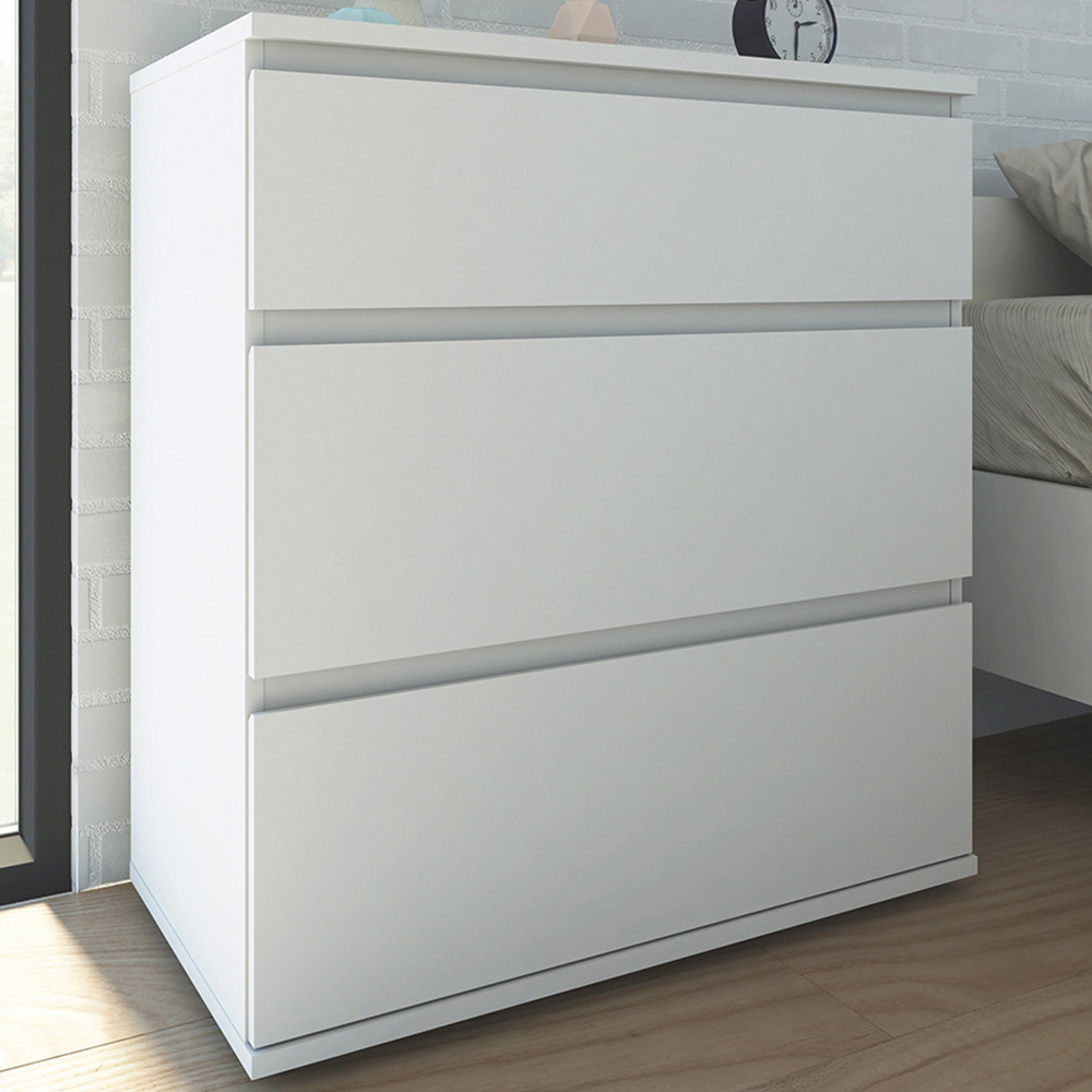 Florence Nova 3 Drawer White Chest of Drawers Image 1