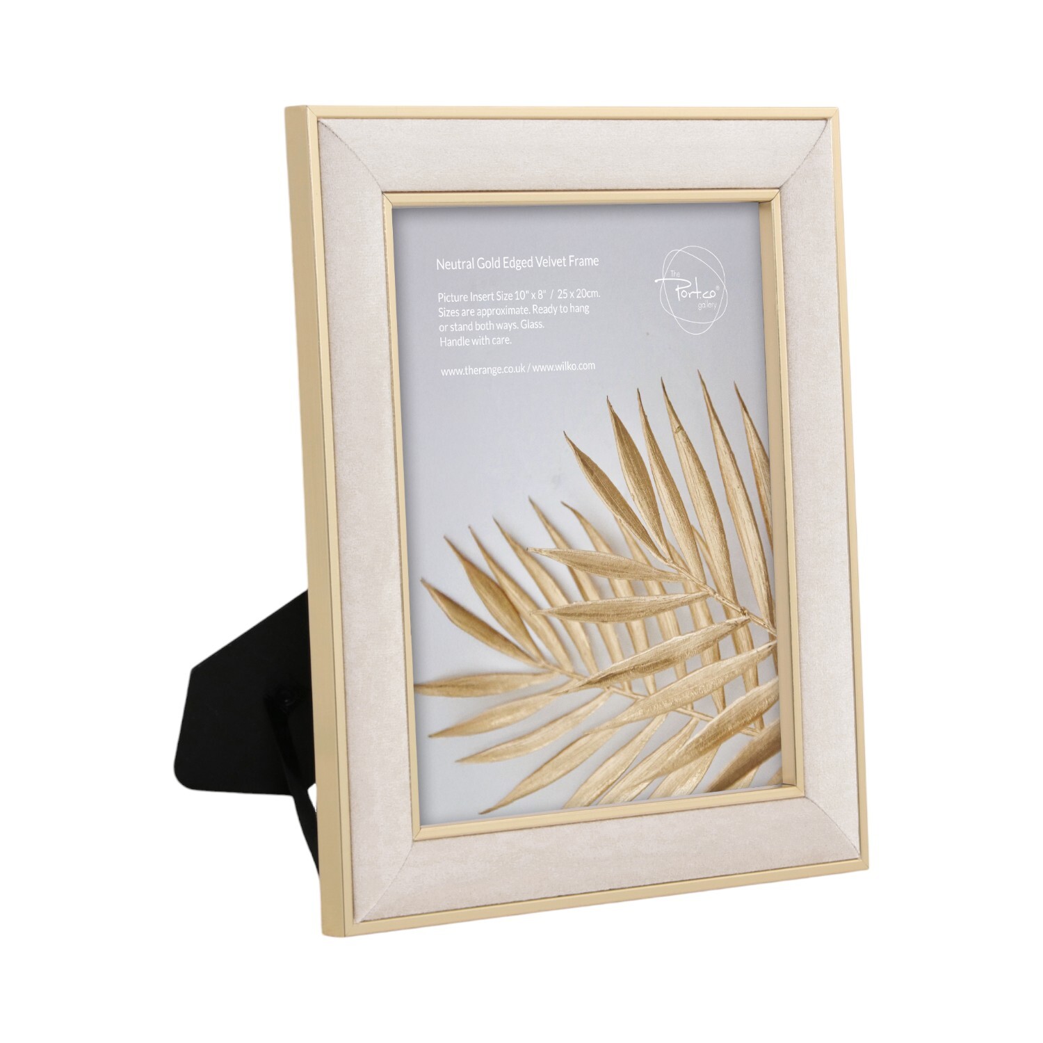Neutral Gold Edged Velvet Frame Neutral and Gold 10x8inch Image 3