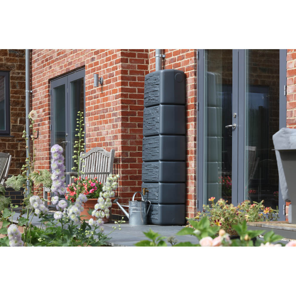 Garantia Graphite Grey Slim Stone Decor Wall Tank 330L Image 4