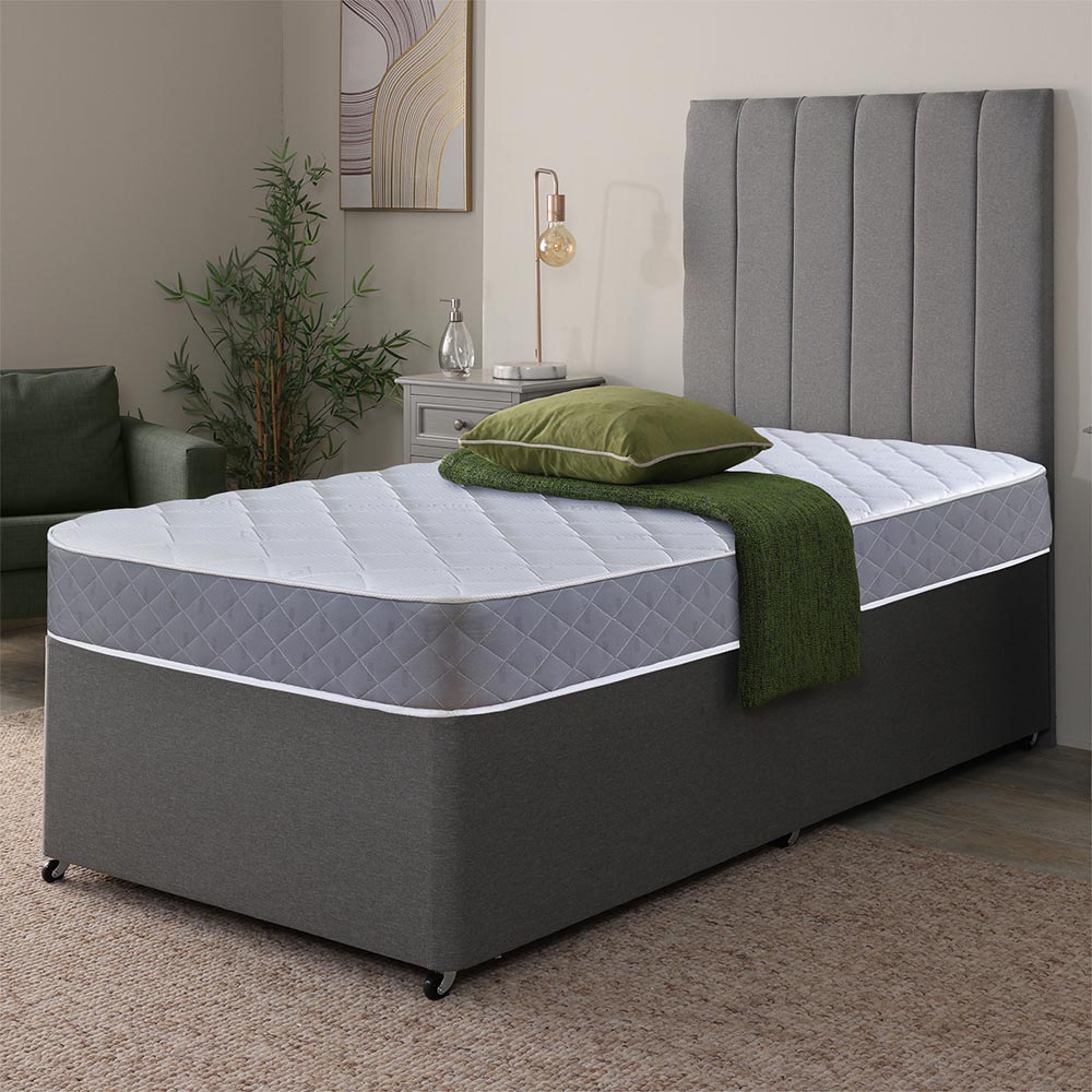Extreme Comfort Cooltouch European Small Single Diamond Grey Foam Free Open Coil Spring Mattress Image 2