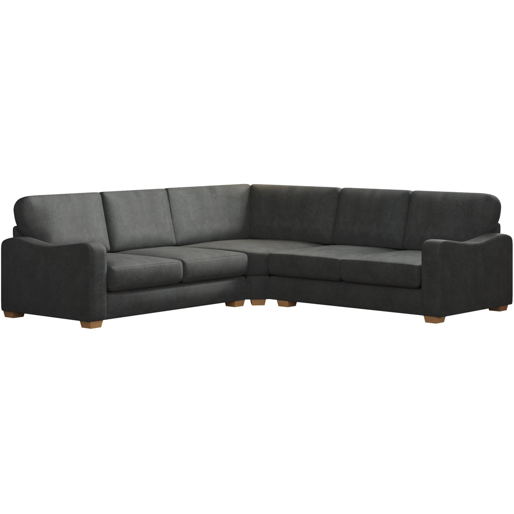 Theadford 4 Seater Steel Plush Velvet Fixed Back Corner Sofa Image 2