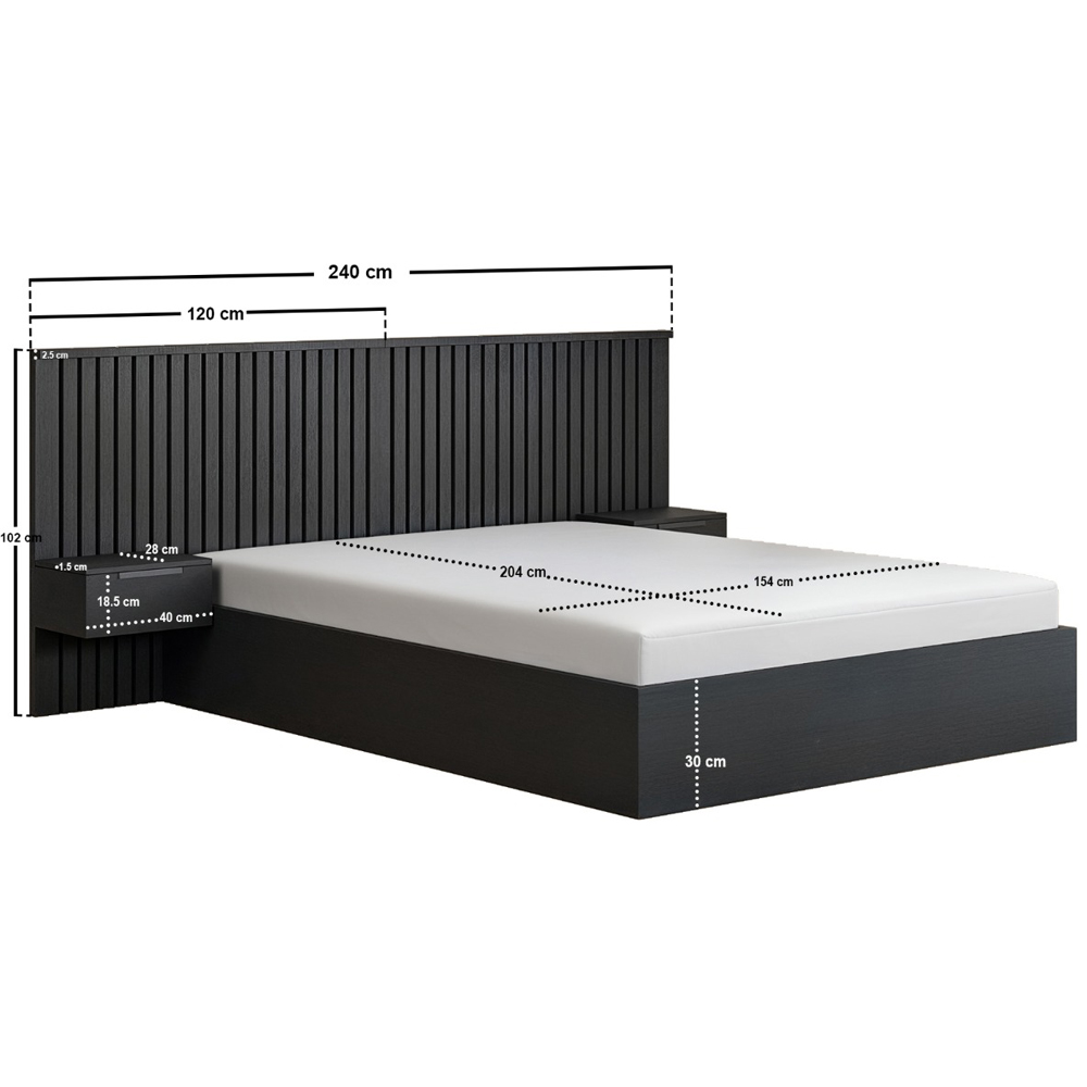 Solace+Co Taylor King Size Black Hotel Ottoman Bed with Side Table Image 5
