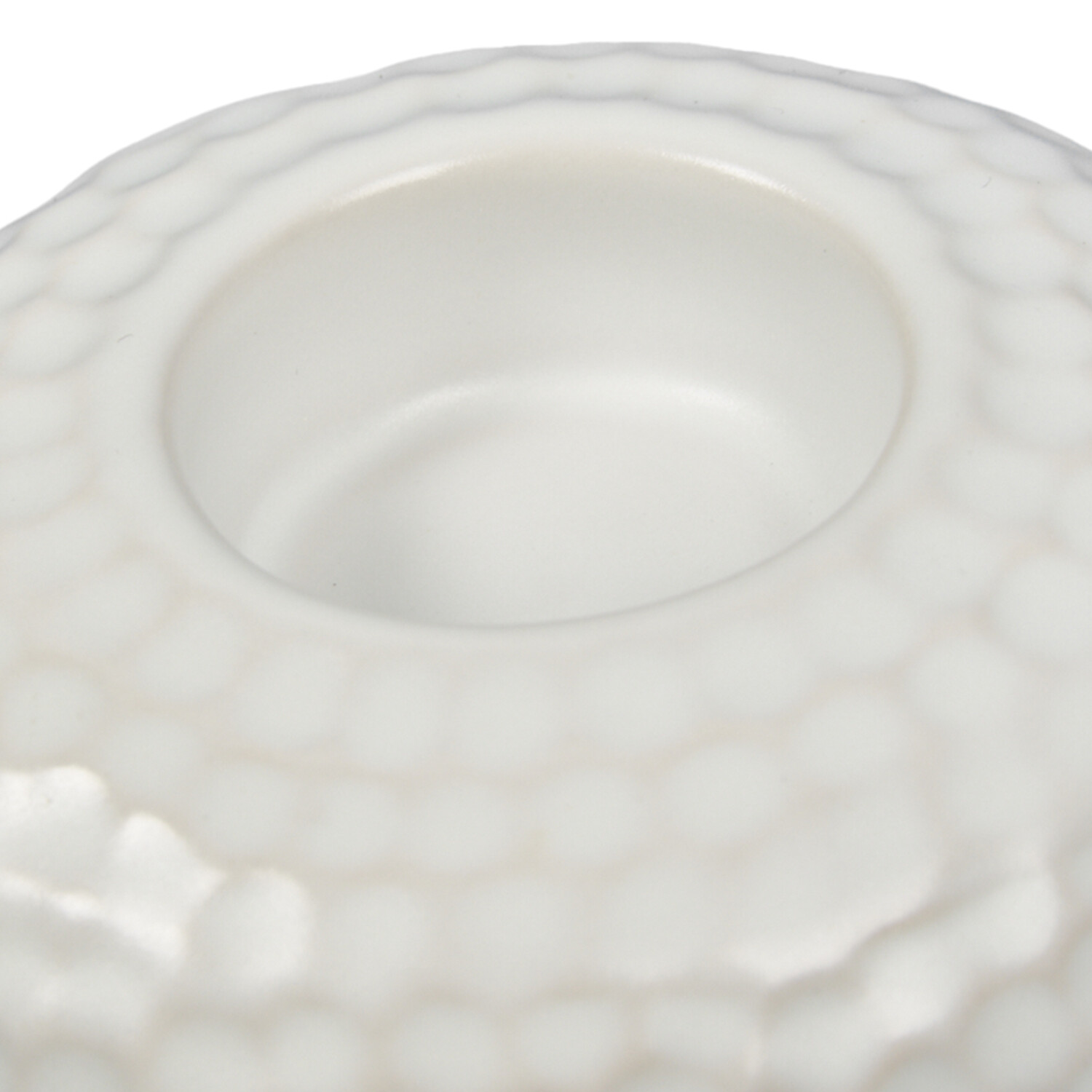 Astrid Hammered Tealight Holder - White Image 3