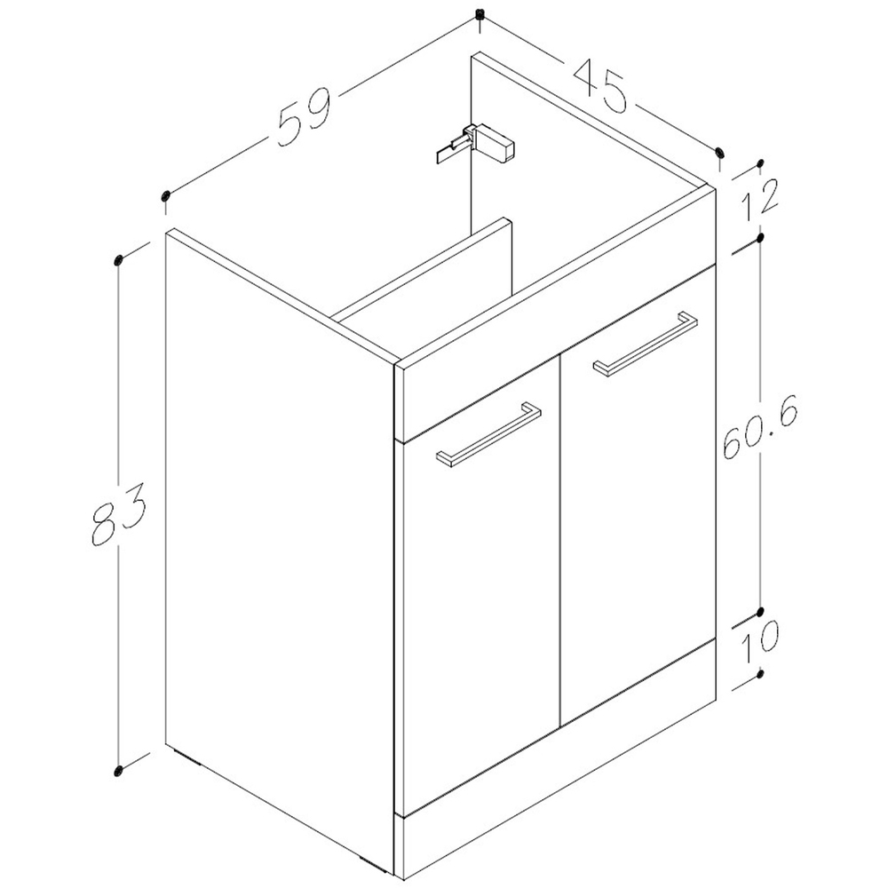Bathstore Milford 2 Door Anthracite Floor Standing Basin Unit 610mm Image 7