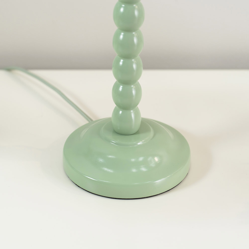 ValueLights Bobbins Pink Aztec Shade Sage Green LED Table Lamp Image 3