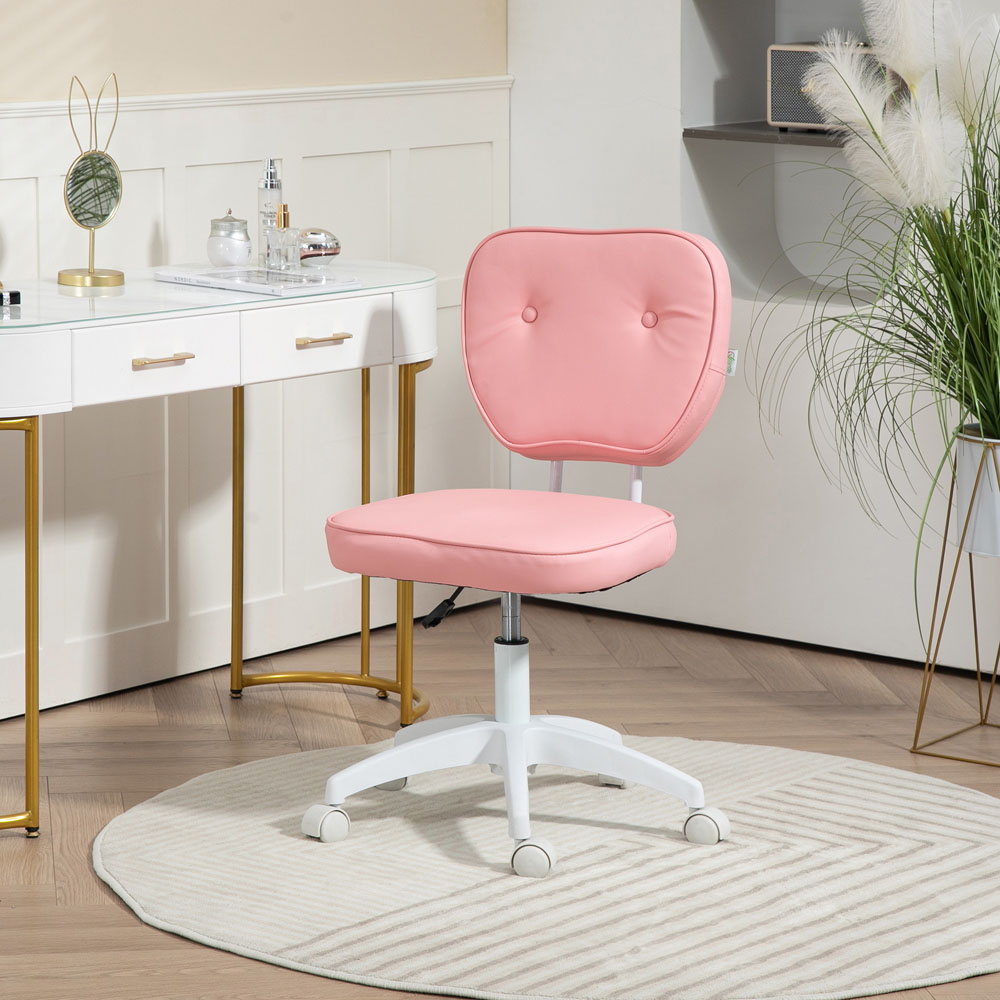Portland Pink Armless Vanity Chair with Adjustable Height Image 5