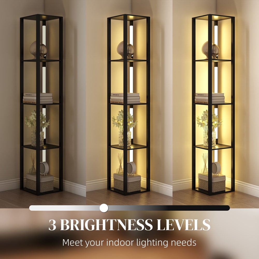 Portland 4 Shelf Black Floor Lamp Image 5