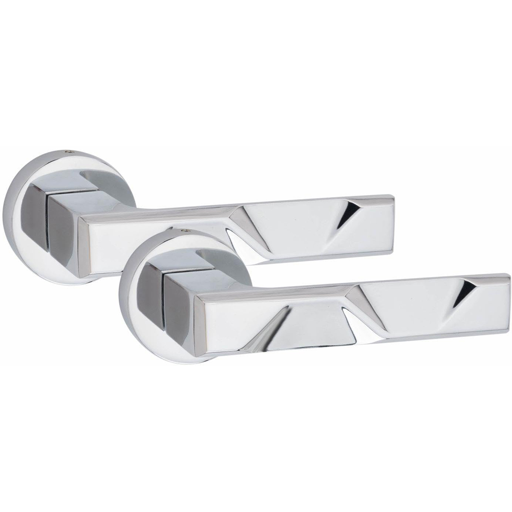 Golden Grace Polished Chrome Modern Nova Euro Lock Door Handle Set 70mm Image 2