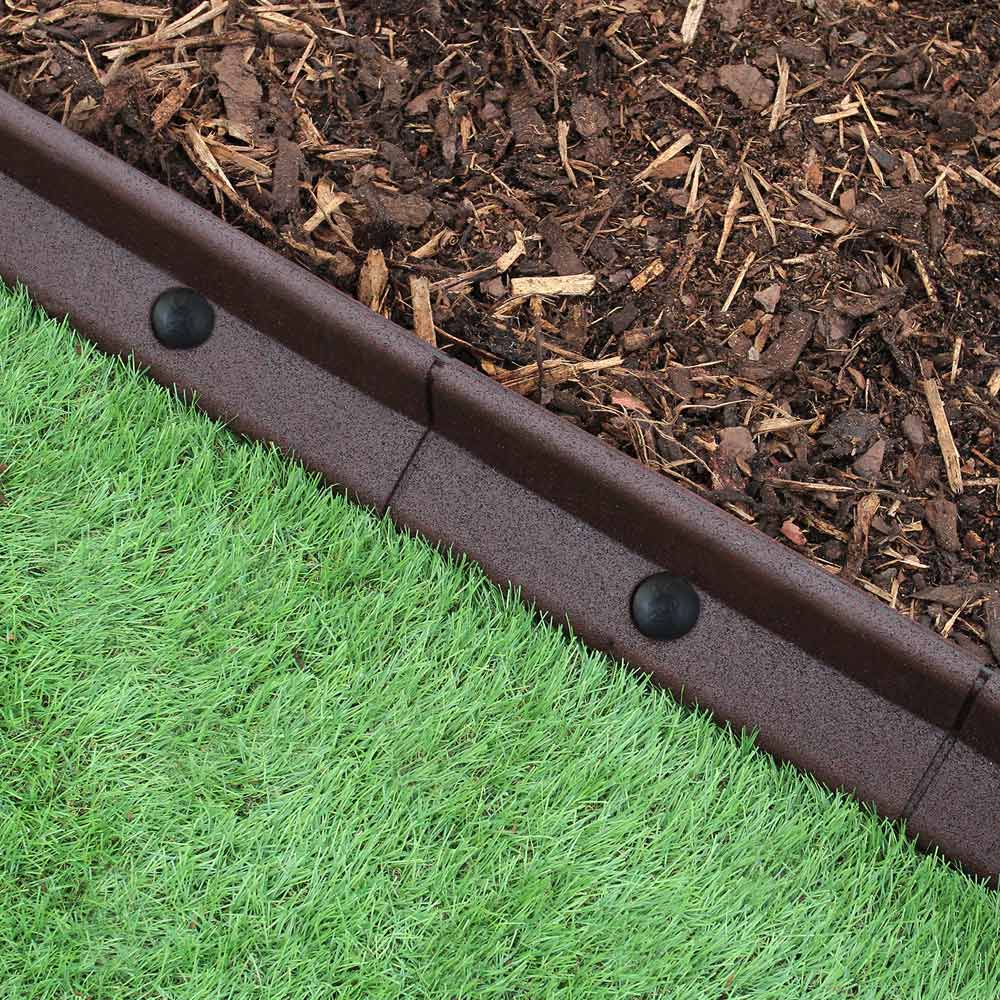 MonsterShop 4 x 1.2m Brown Flexible Lawn Edging Image 5