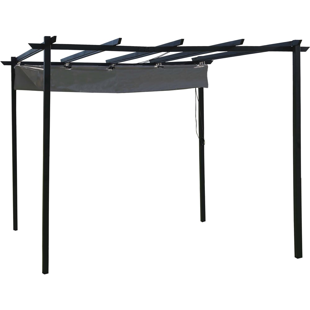 Charles Bentley Steel Pergola Grey 3x3m Image 3
