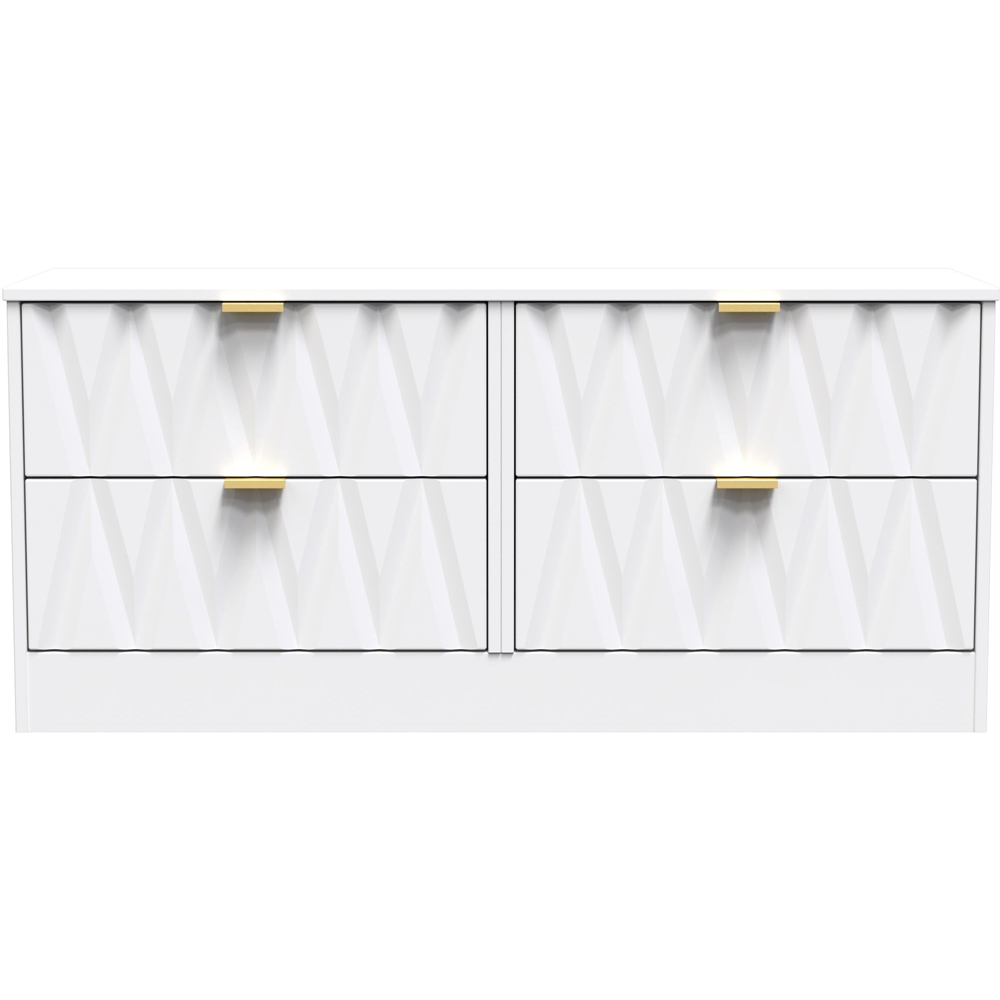 Crowndale Las Vegas 4 Drawer White Matt Chest of Drawer Ready Assembled Image 3