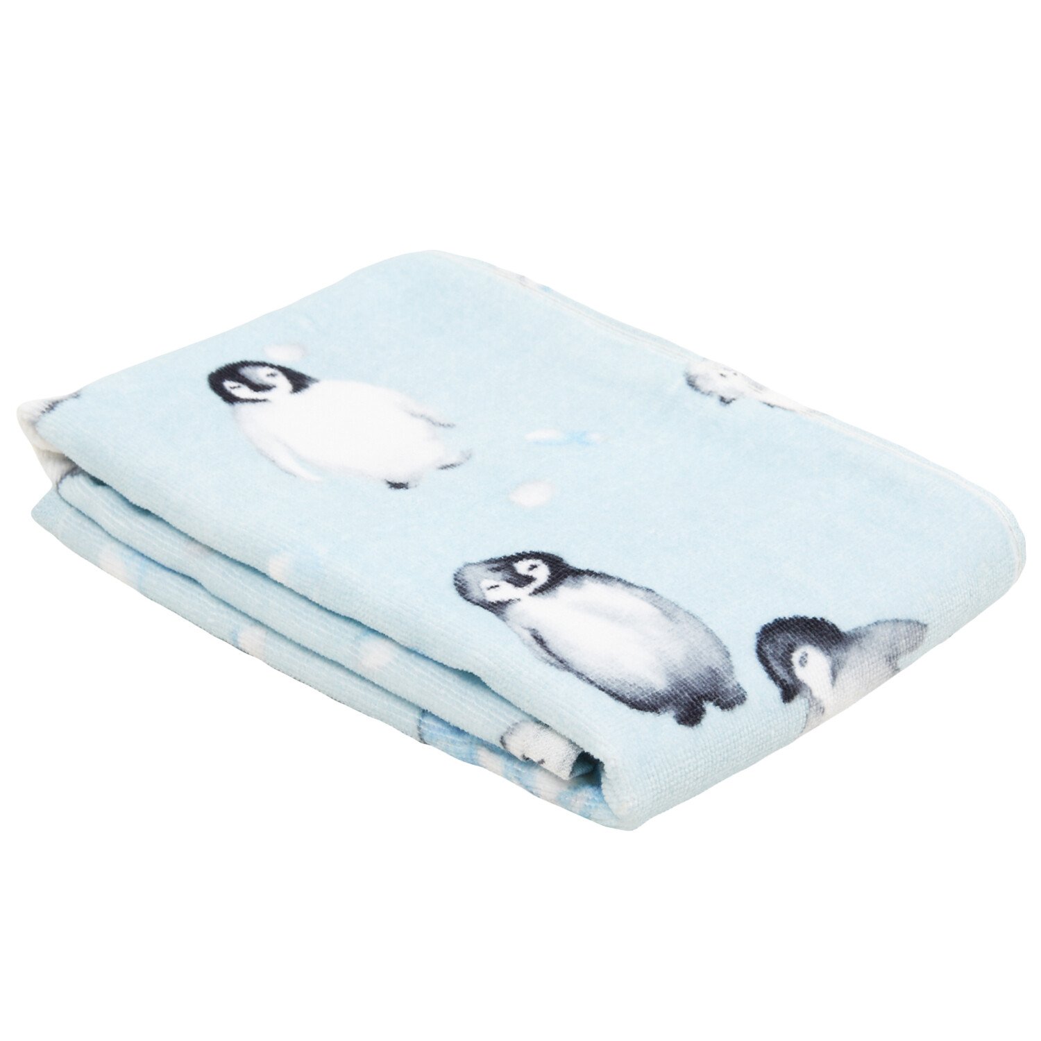 Playful Penguin Hand Towel - Blue Image 3