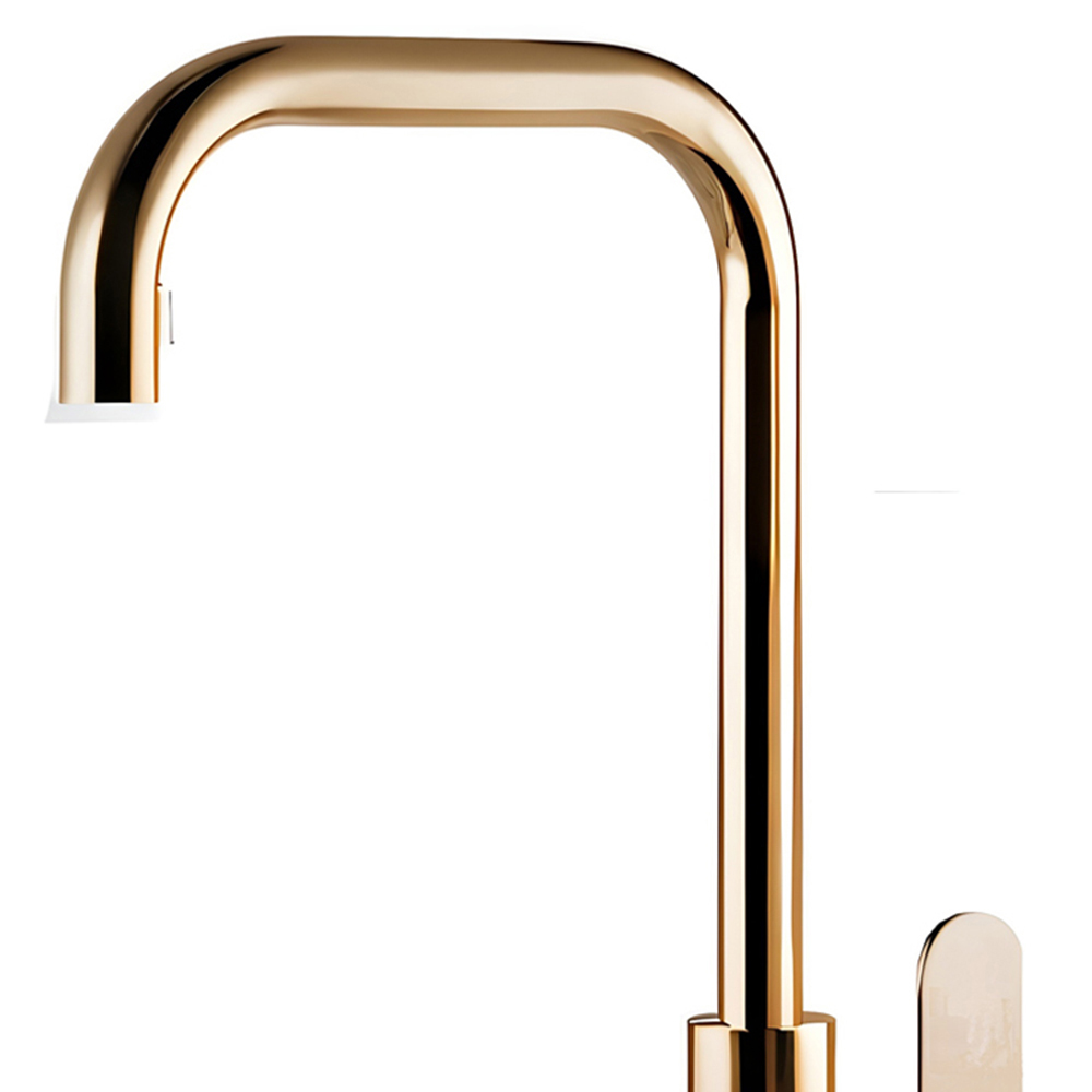Piralla Domus Gold Single Lever Swivel Spout Kitchen Mixer Tap Image 2