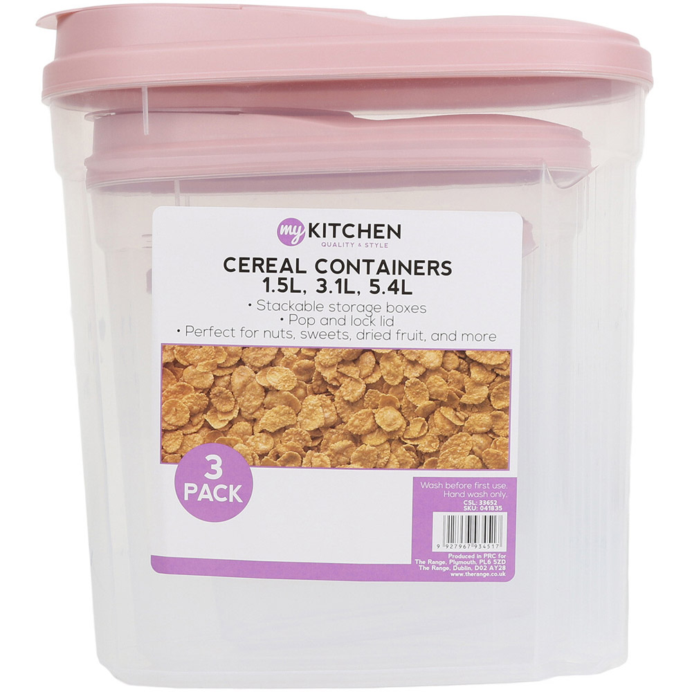 Single My Kitchen Food Container with Lid 3 Pack in Assorted styles Image 3