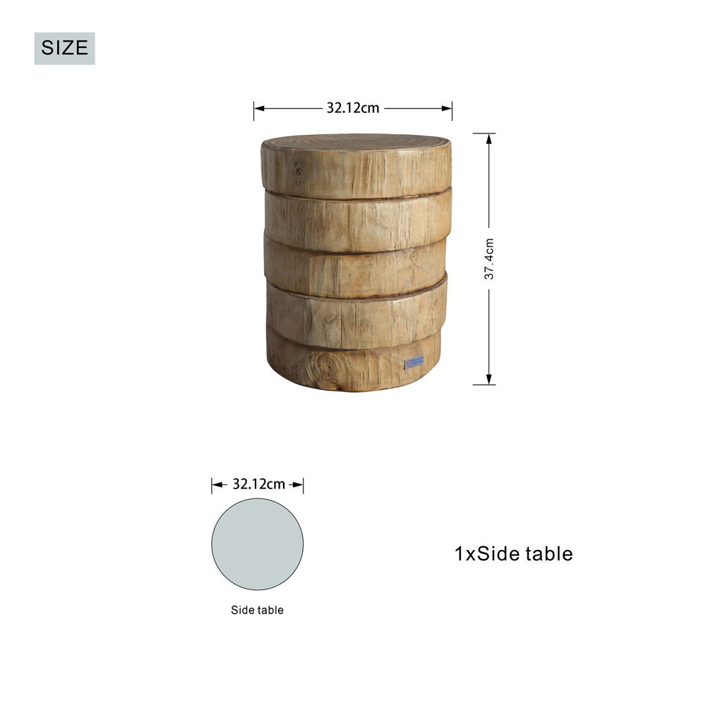 Direct Wicker Wooden Round Side Table Image 9