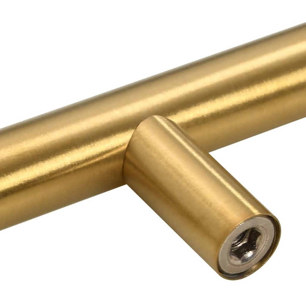 Wallplus Gold Stainless Steel T-Shaped Cabinet Handle 40cm 5 Pack Image 7