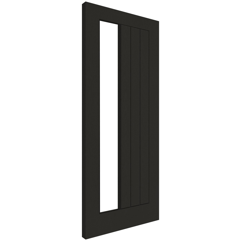 Farley Offset Black Oak Fully Finished Clear Glass Internal Door 1981 x 838 x 35mm Image 2