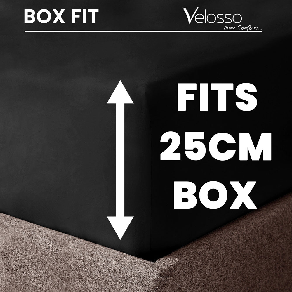 Velosso Microfibre Super King Size Black Fitted Sheet Image 5