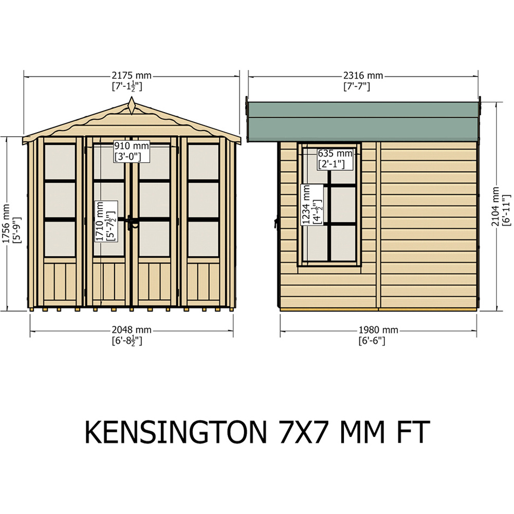 Shire 7 x 7ft Kensington Summerhouse Image 9