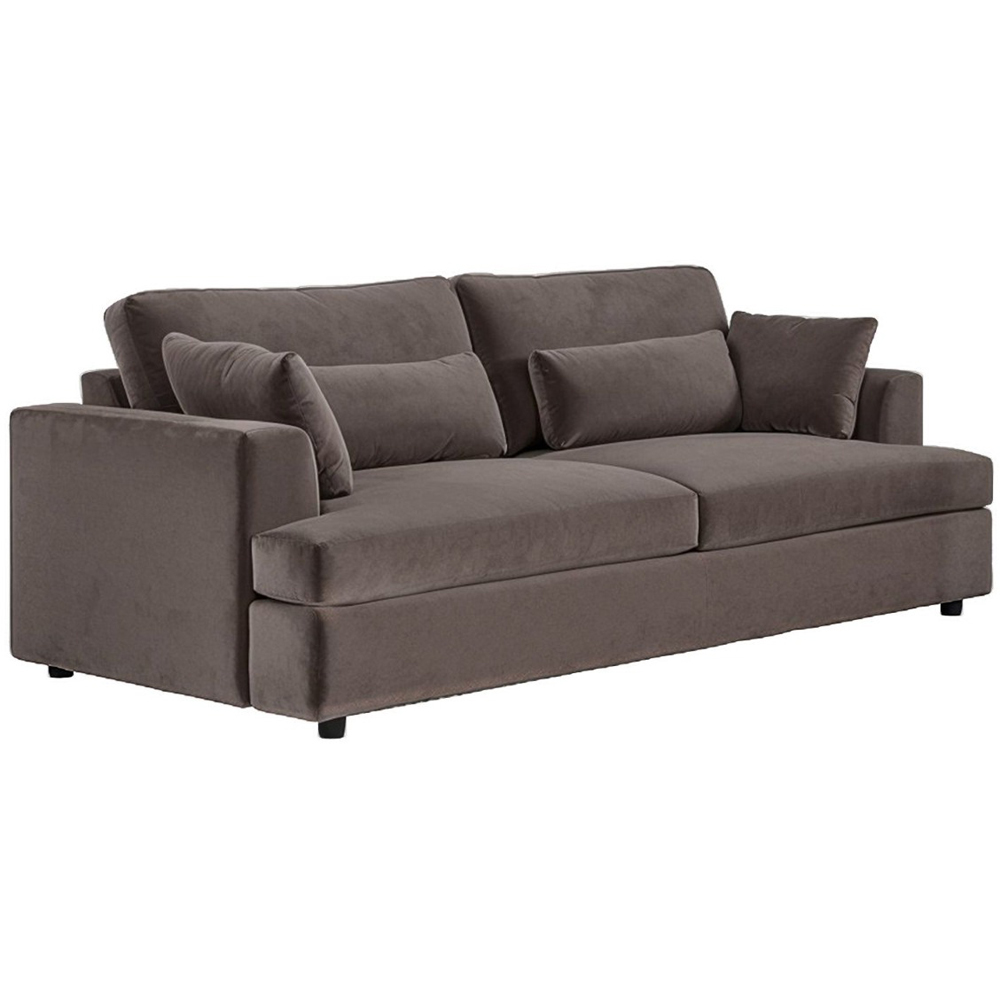 Solace+Co Drew 3 Seater Brown Velvet Sofa Image 3